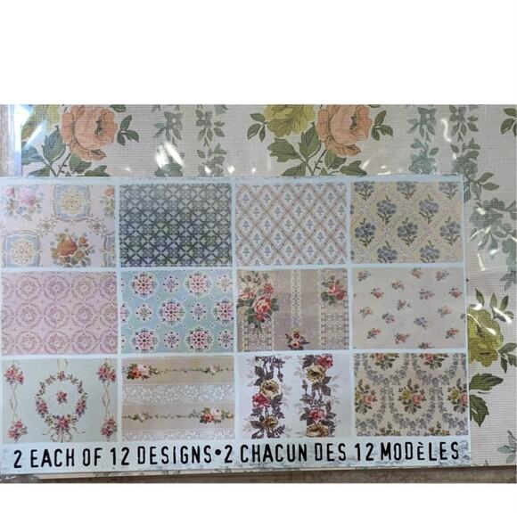 Jim Holtz idea-ology Worn Wallpaper Vintage Texture Salvaged 12 Designs - Picture 4 of 9